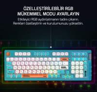 GAMEPOWER SENSE RGB RED SWITCH KABLOSUZ MEKANIK KLAVYE - Kablolu, 2.4Ghz, Bluetooth 3 Mod